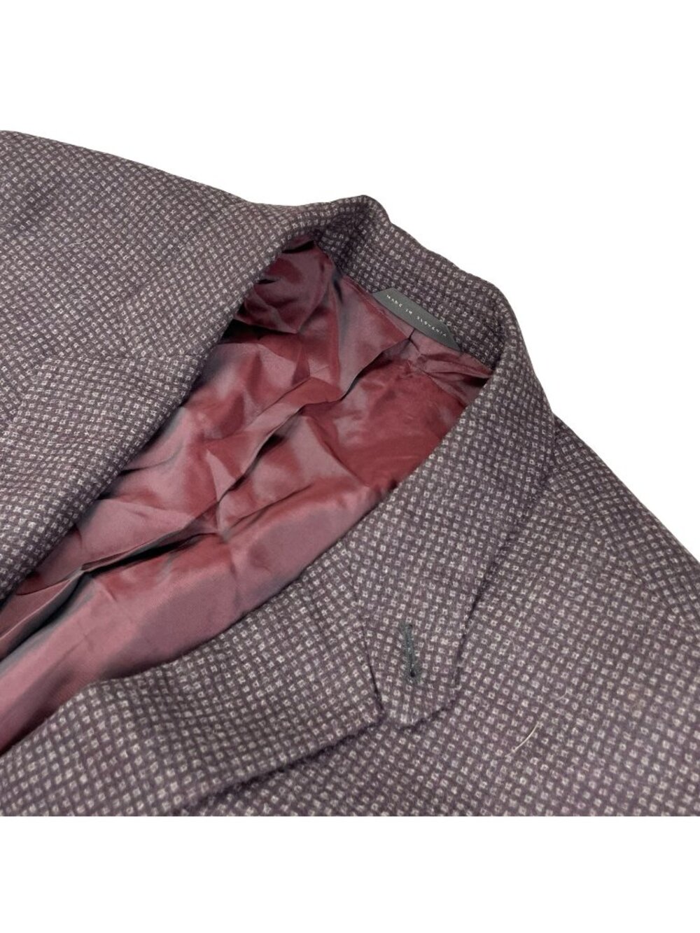 Hugo Boss Men's Rhett1 Wool Blend 2-Button Blazer Burgundy/Gray Check • 46R
